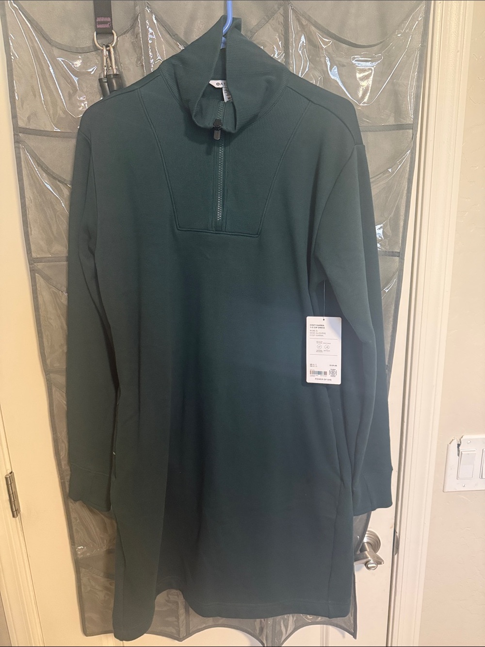 Athleta Forest Green Quarter-Zip Pullover Dress tall
